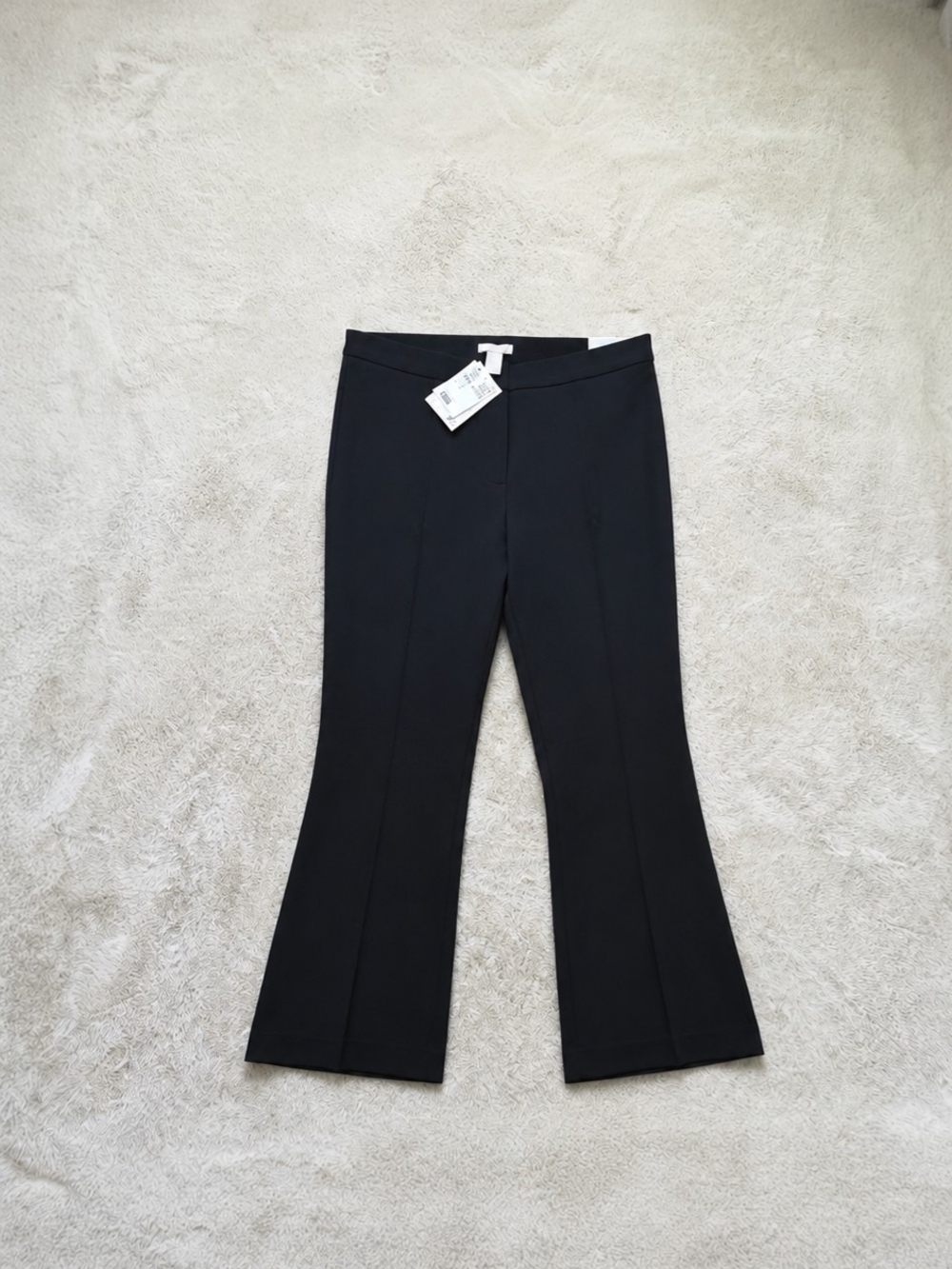 H&M Black High-Waist Bootcut Ankle Length Pants